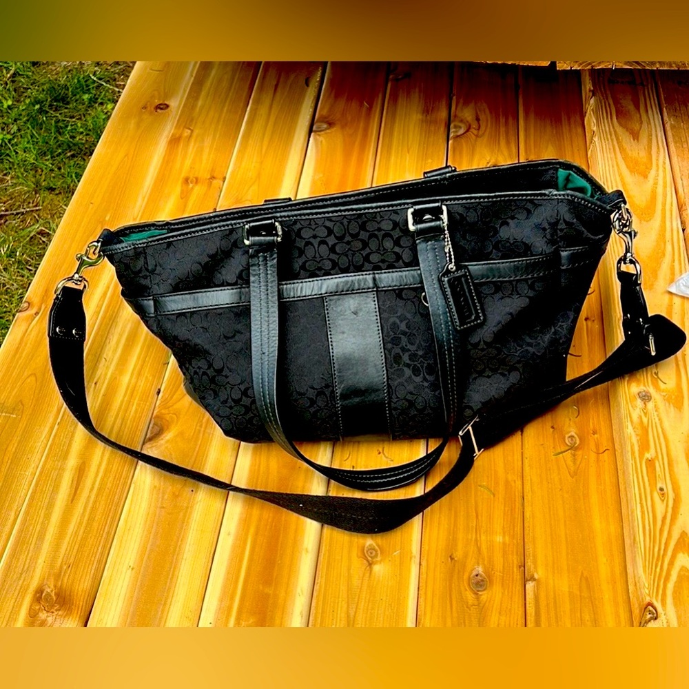 Black coach diaper bag